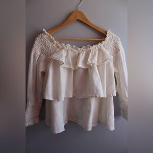 White Ruffled Blouse, Small